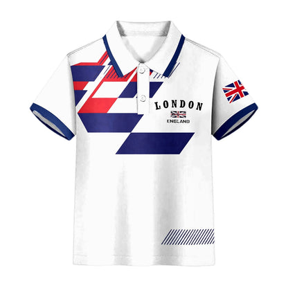 Boys Uk Print T Shirt Top Kids Casual Boys Apparel Graphic Clothes