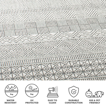 SAFAVIEH Courtyard Altan Geometric Indoor/Outdoor Area Rug, 5'3" x 7'7