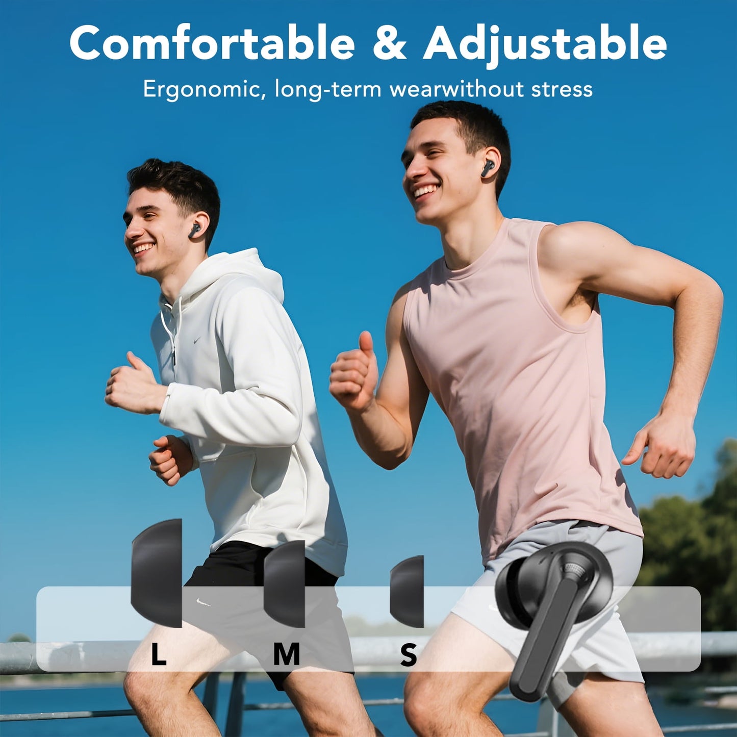 Touch Screen Wireless Earbuds Bluetooth Headphones with 50H Playtime,