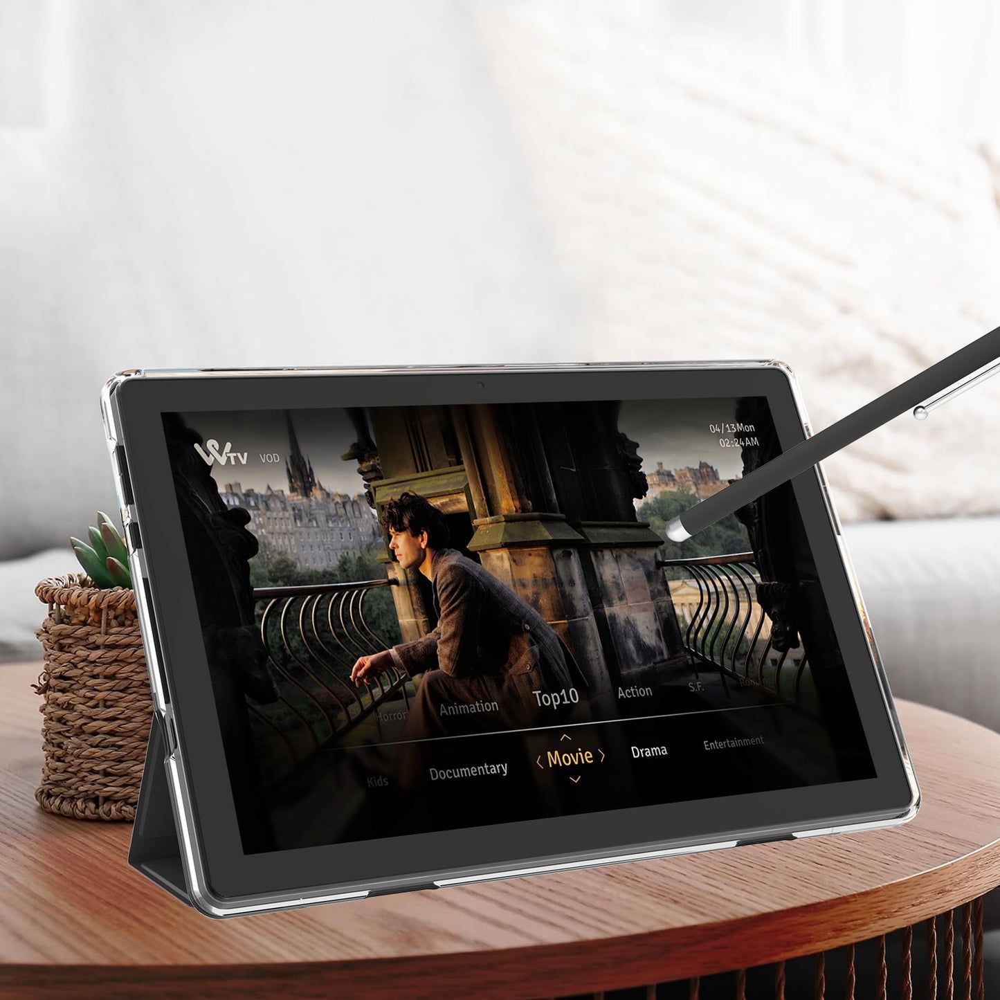 Android 15 Tablet 10 inch Tablets with Case, 12GB RAM + 64GB ROM (Expa