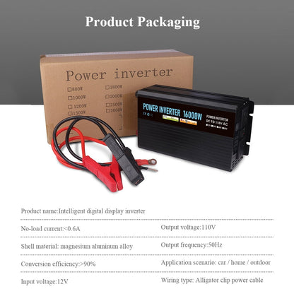 DFITO Power Inverter, 12V, 8000W Continuous, 16000W Surge, LCD Display