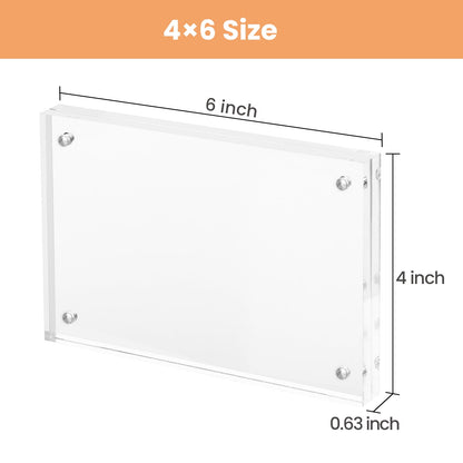 Sindcom 4x6 Acrylic Frames 3 Pack, Frameless Clear Picture Frames, Dou