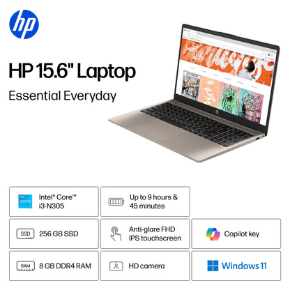 HP 15.6 inch FHD IPS Touch Windows 11 Laptop Intel Core i3-N305 8GB 25