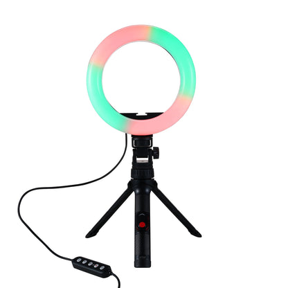 onn LED RGB Ring Light with Tripod Stand, Adjustable Height, Phone Hol