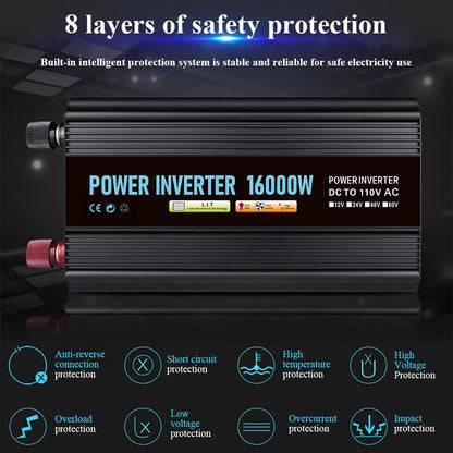 DFITO Power Inverter, 12V, 8000W Continuous, 16000W Surge, LCD Display