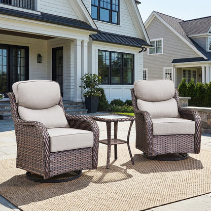 Bellefurn Outdoor Swivel Rocker Patio Chairs with Side Table,Patio Swi