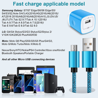 Fast Charger USB Wall Charger with USB-A to Micro Cable 6FT Fast Charg