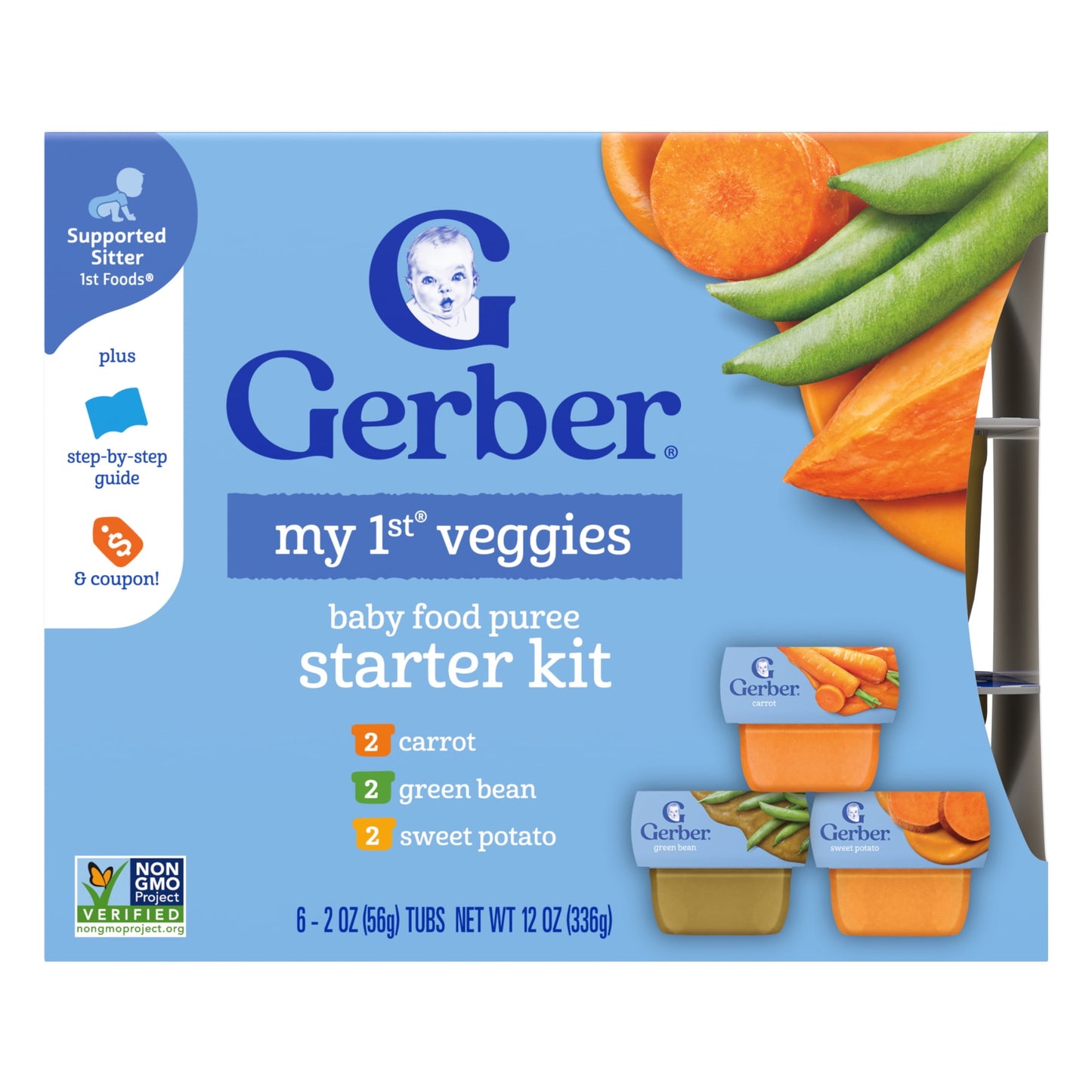 Gerber My 1st Veggies Starter Kit, Baby Food Puree, 2 oz Tubs, Variety