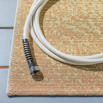 SAFAVIEH Barbados Sand Footprints Outdoor Area Rug, Gold/Blue, 8' x 10