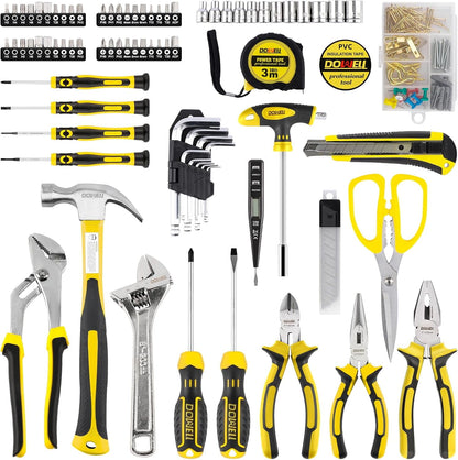 185-Piece Household Tool Kit with Sturdy Storage for Home Repair and P