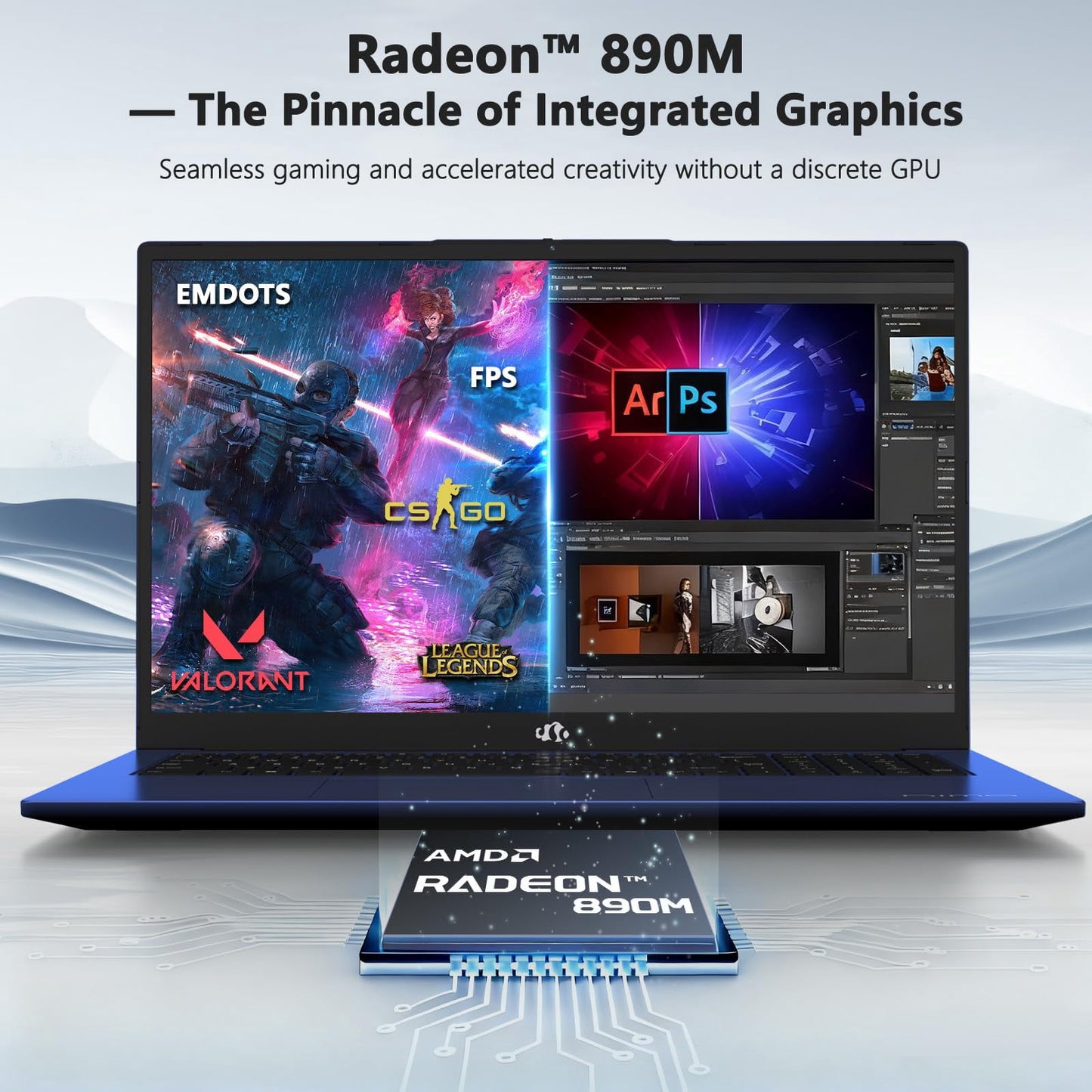 Oyzzraze 17.3 AI-Laptop Copilot+ PC, AMD Ryzen AI 9 HX 370(12C/24T, 50