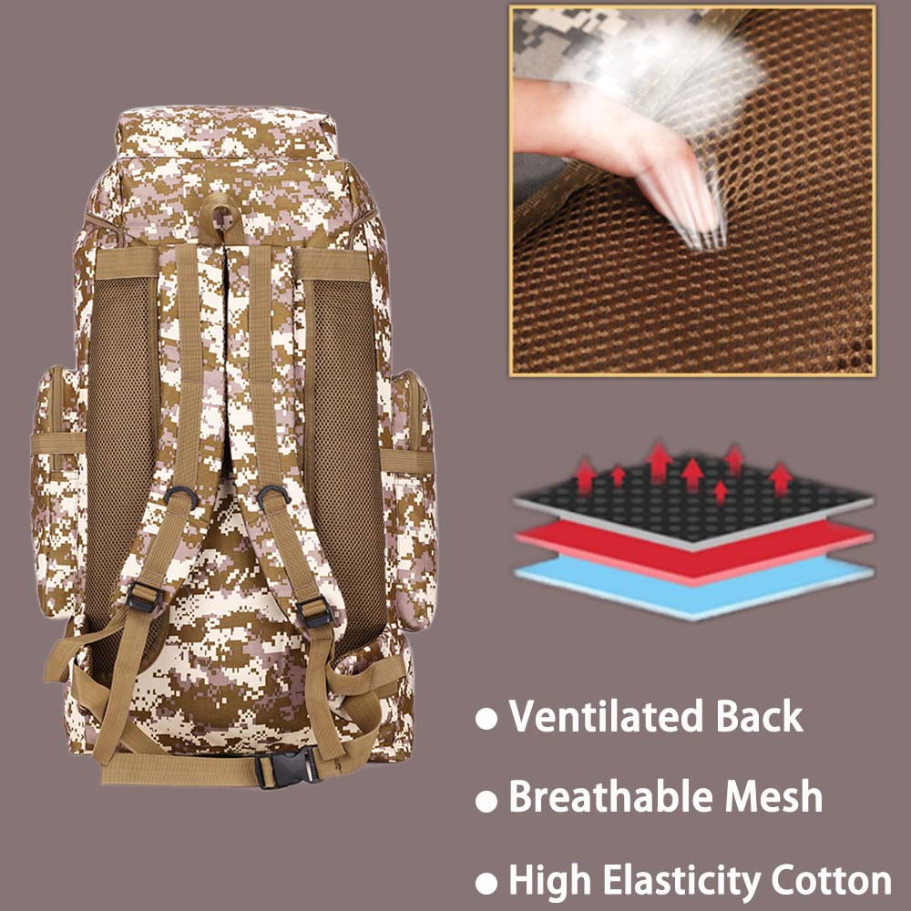 80L Travel Hiking Camping Backpack with Rain Cover,Hiking Daypack for