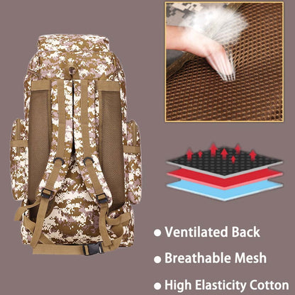 80L Travel Hiking Camping Backpack with Rain Cover,Hiking Daypack for