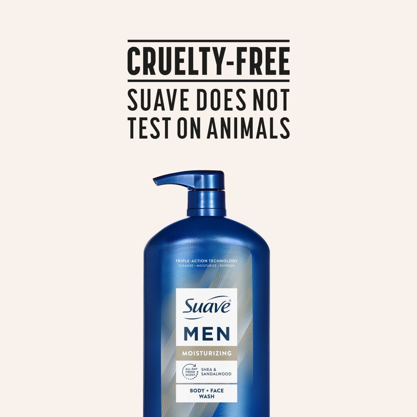 Suave Men Moisturizing 2-in-1 Body & Face Wash with Glycerin & Vitamin