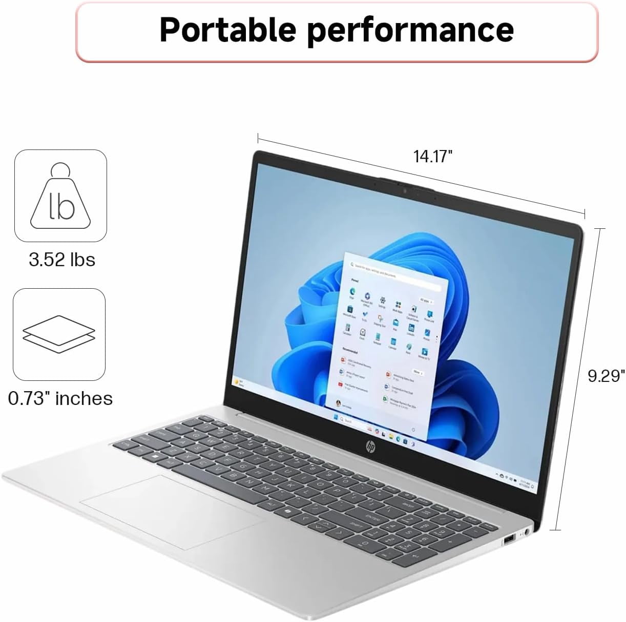 HP 15 Touchscreen Laptop, Intel Core i3-1315U Processor, 8GB RAM, 512G