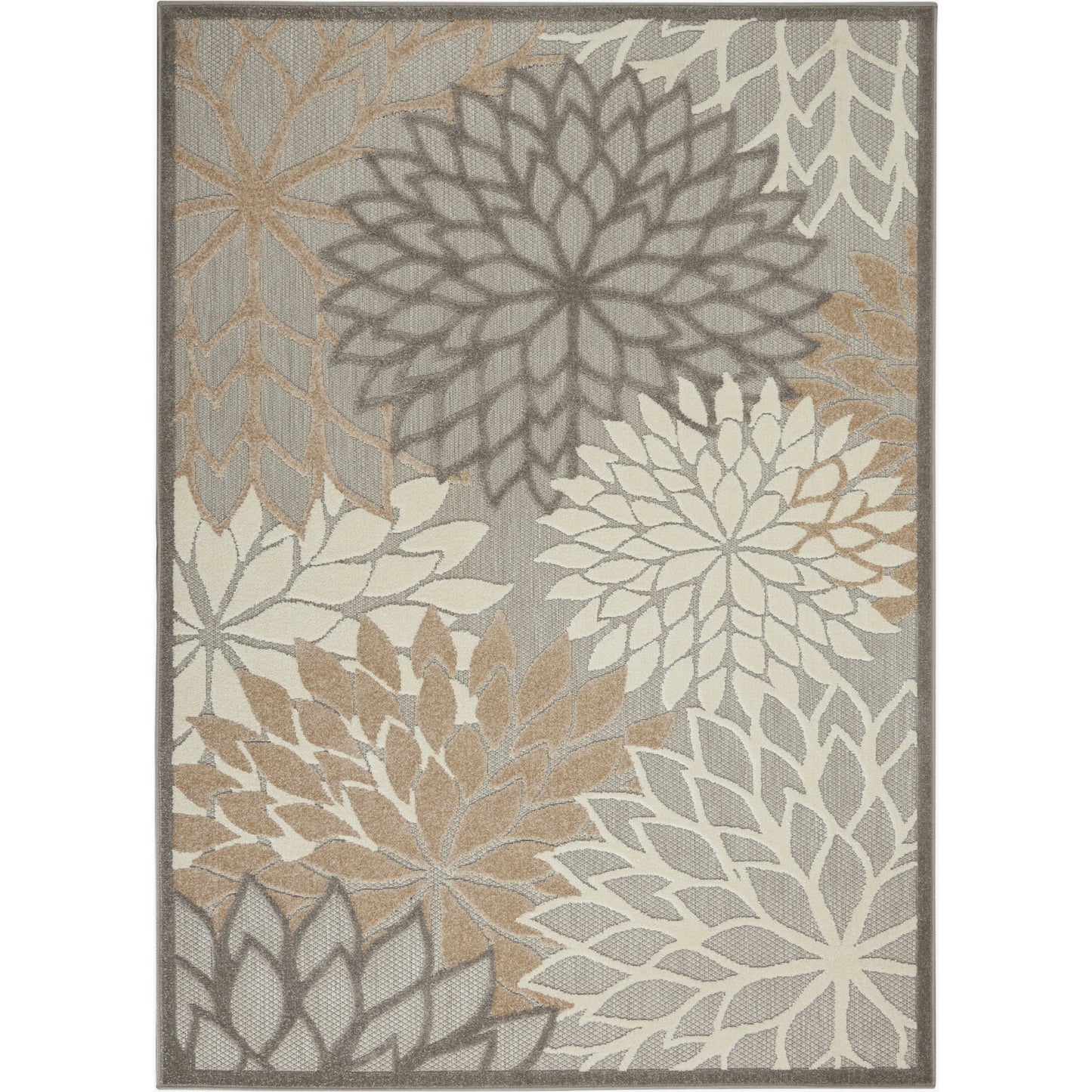 Nourison Aloha Indoor/Outdoor Natural 6' x 9' Area Rug, (6x9)