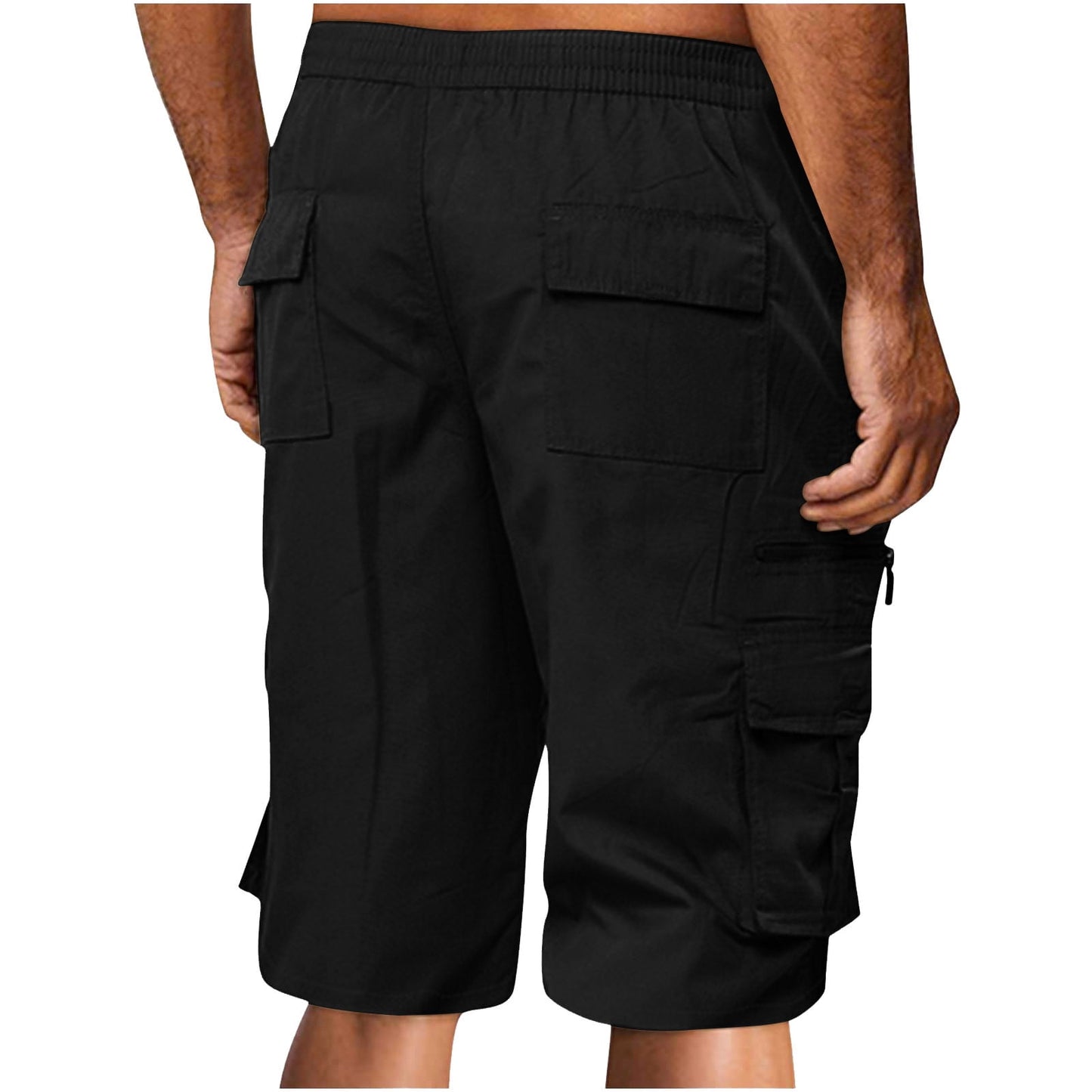 Chiccall Mens Cargo Shorts Lightweight Summer Casual Elastic Waist Dra