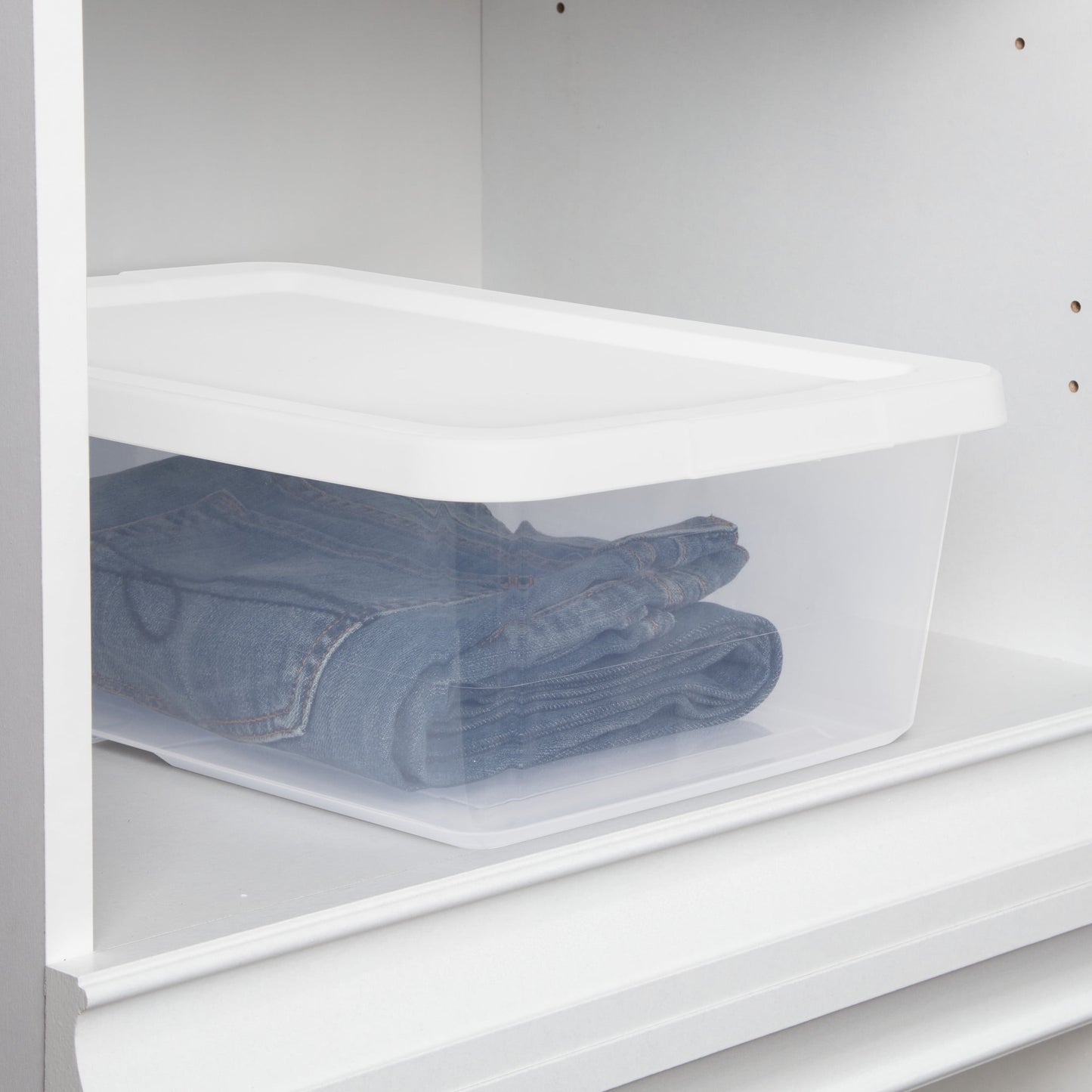 Sterilite Set of (4) 12 Quart Storage Bins, Clear Plastic Storage Bin