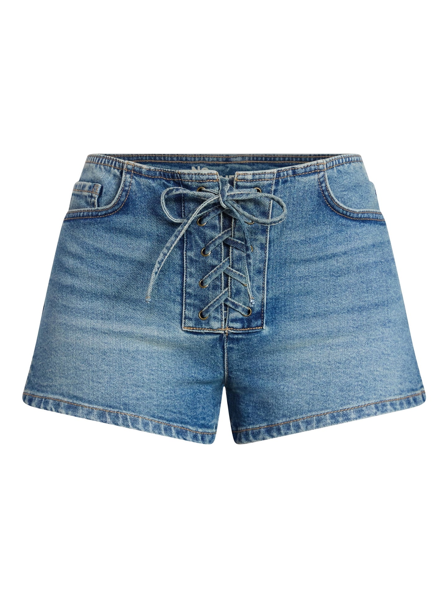 No Boundaries Festival Boho Lace Up Denim Shorts, 2.5" Inseam, Women's