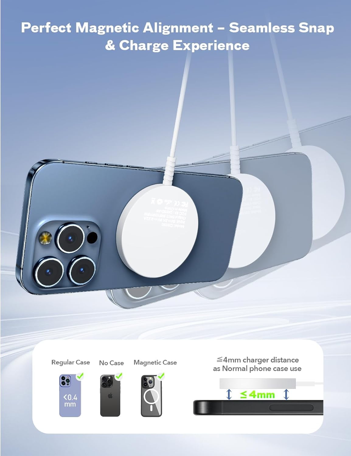 ETEPEHI Wireless Charger - Fast Charging Pad Compatible for iPhone 17