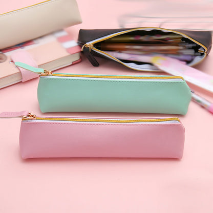 Toolix Leather Pen Pencil Case Cute Pencil Small Pen Bag Aesthetic Sta