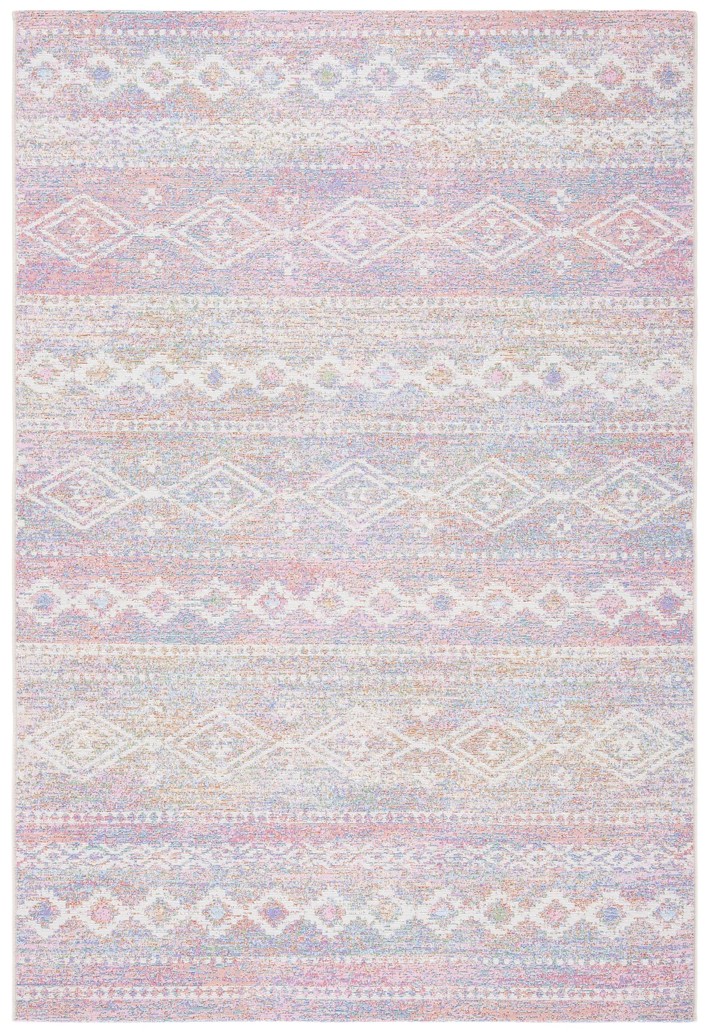 Safavieh Summer Zoja Outdoor Geometric Distressed Area Rug, Ivory/Pink