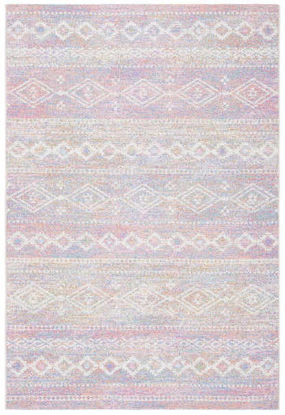 Safavieh Summer Zoja Outdoor Geometric Distressed Area Rug, Ivory/Pink