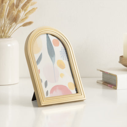 (3 pack) DesignOvation 4x6 Arch Gold Decorative Tabletop Picture Frame