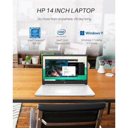 HP 14" HD Laptop for Students and Business,Intel Celeron N4120, 4GB RA