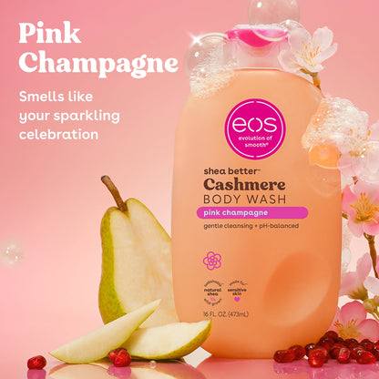 eos Shea Better Cashmere Body Wash, Pink Champagne, Creamy Gel Formula