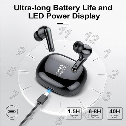 Wireless Ear Buds 48H Playtime Bluetooth Ear Buds Stereo Bluetooth Hea