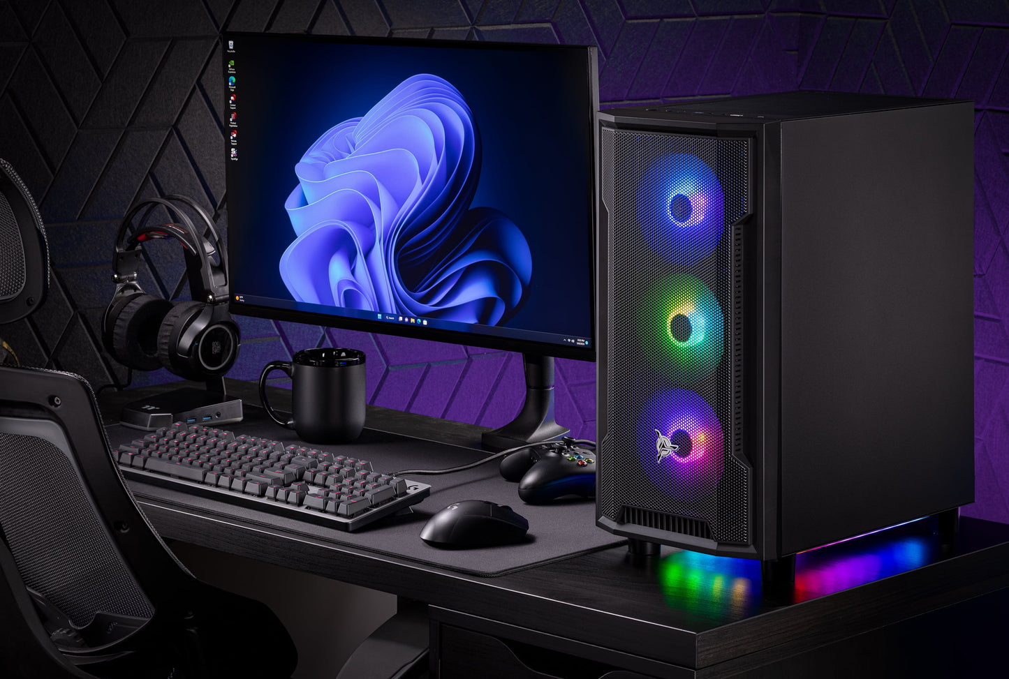 Skytech Shadow Gaming PC Desktop AMD Ryzen 5 5500 NVIDIA GeForce RTX 3