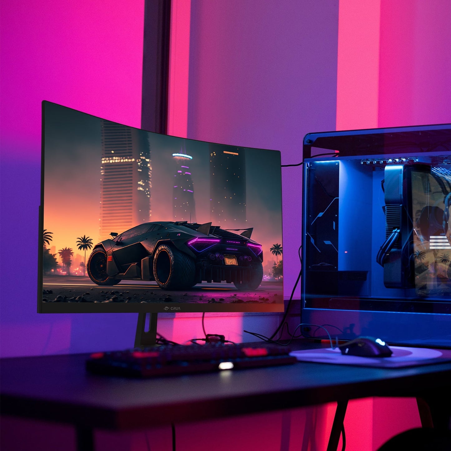 CRUA 27" 165Hz/180Hz Curved Gaming Monitor - FHD 1080P,FreeSync,1800R