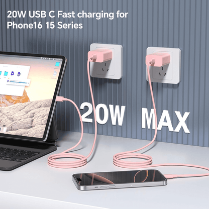 for iPhone 17 16 15 Charger,2 Pack USB C Charger Block Type C Chargers