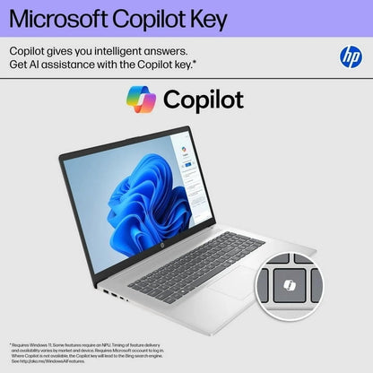 HP 17t Touchscreen Laptop Computer, 17.3" HD+, Intel Core Ultra 7 255U