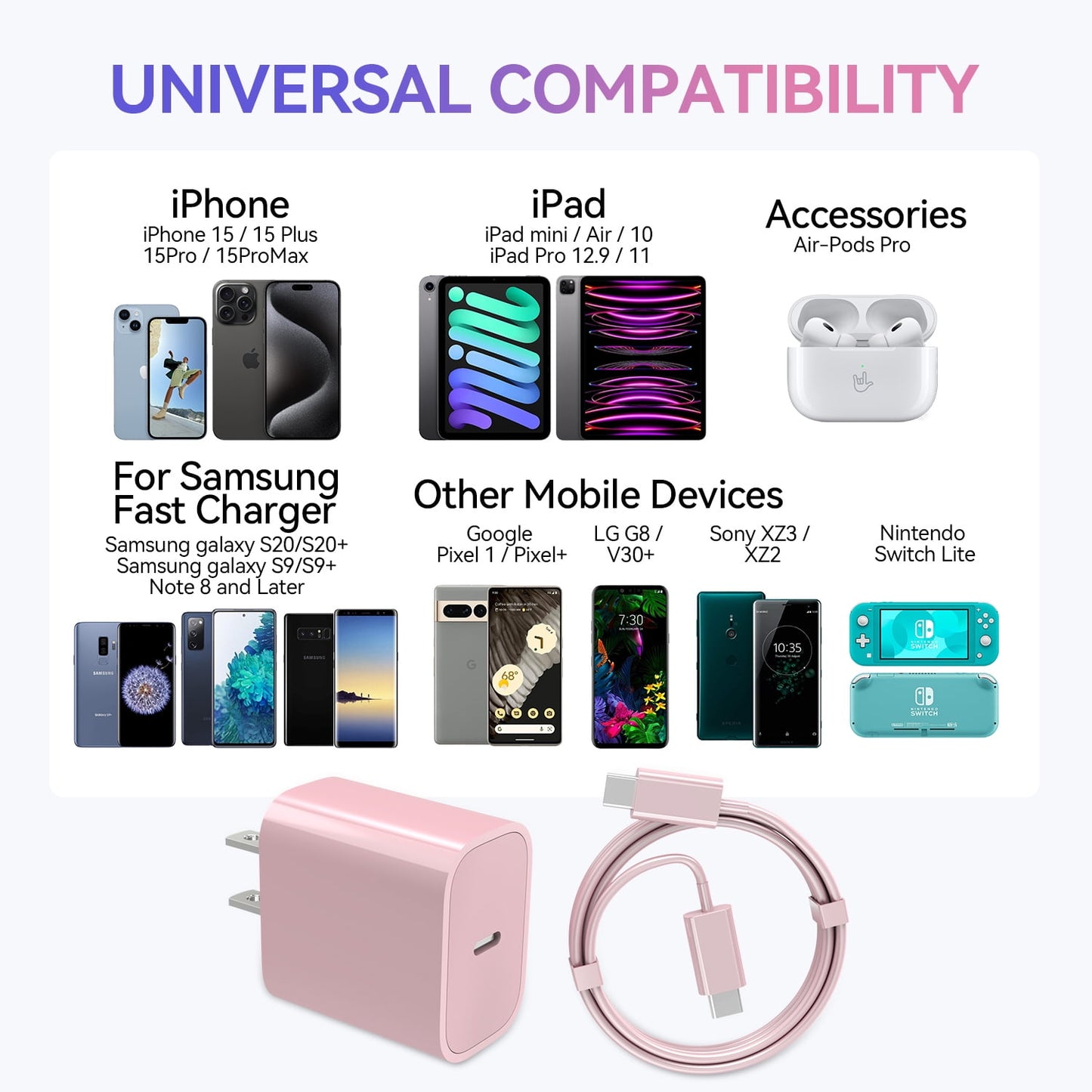 Charger for iPhone 17 16 15 Charger Fast Charging iPhone 15 Pro Max Ch