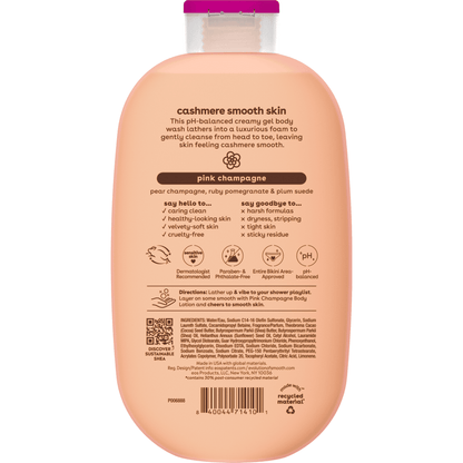 eos Shea Better Cashmere Body Wash, Pink Champagne, Creamy Gel Formula
