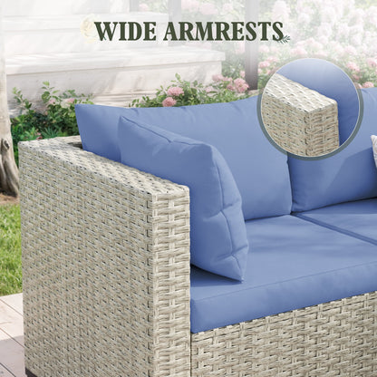 MRUAKA Outdoor Patio Furniture Set, 7-Piece Modular Sectional Sofa Wit