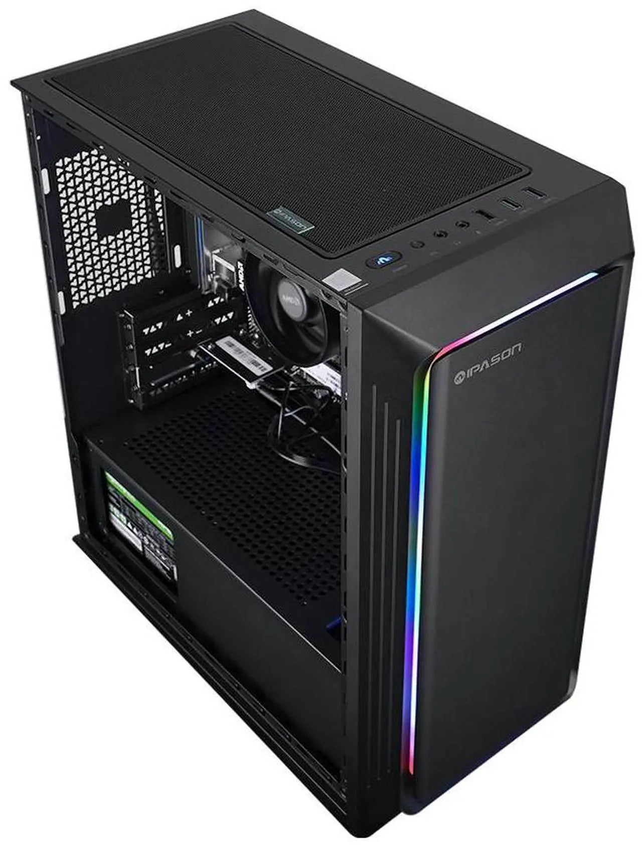 IPASON Gaming Desktop PC, AMD Ryzen 5 5600G, 16GB DDR4 3200MHz, 1TB NV