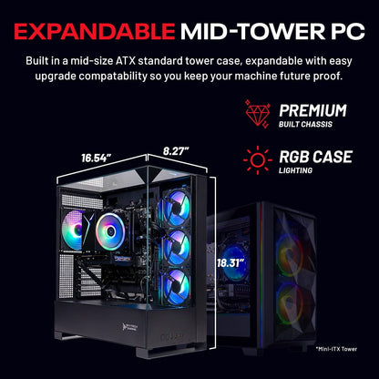 Skytech Gaming Shadow 5 Gaming PC, AMD Ryzen 7 7700 3.8GHz, NVIDIA RTX