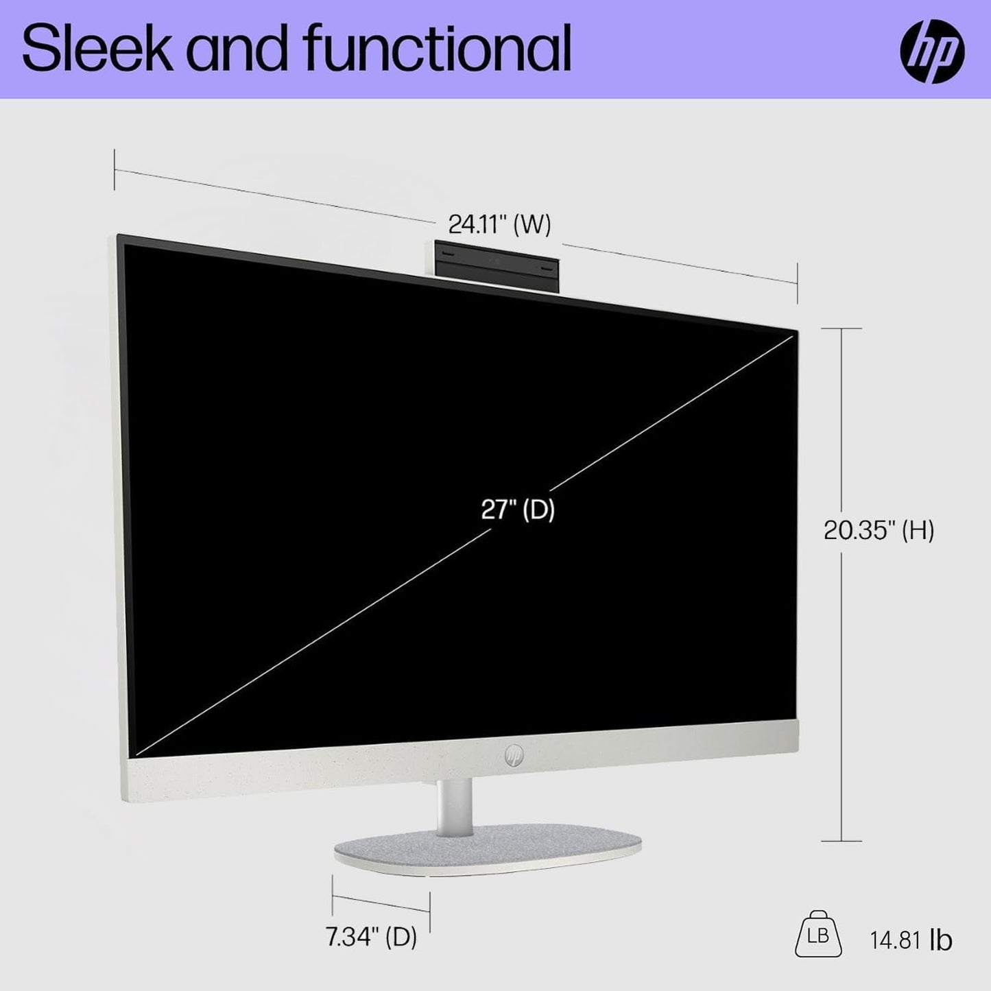 HP 27" All-in-One Desktop Computer, FHD IPS Display, 12-core Intel Cor