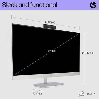 HP 27" All-in-One Desktop Computer, FHD IPS Display, 12-core Intel Cor