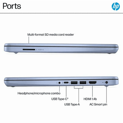 HP 14” HD Laptop, Intel Processor N150, 4GB RAM, 128GB UFS, Windows