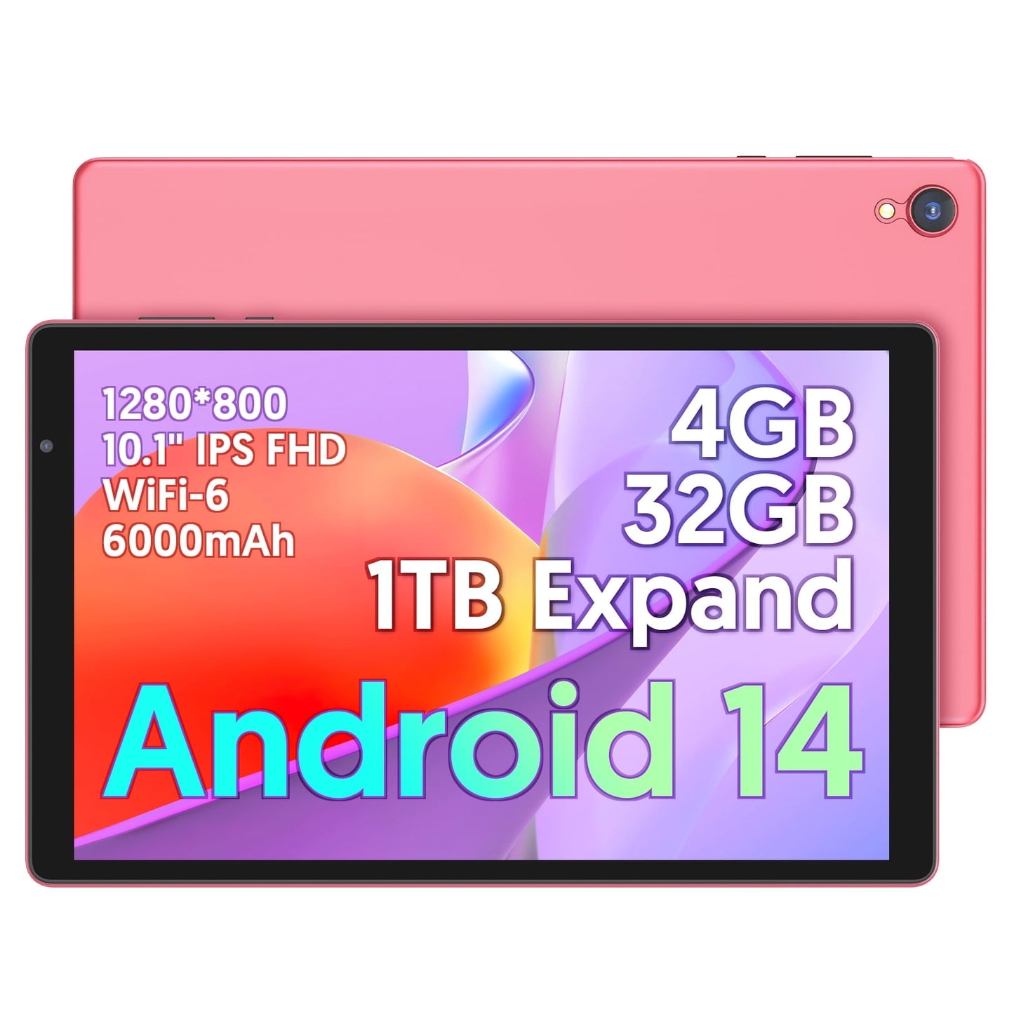 FITIFUN Android 14 Tablet 10 inch Tablets, 4GB RAM 32GB ROM 1TB Expand