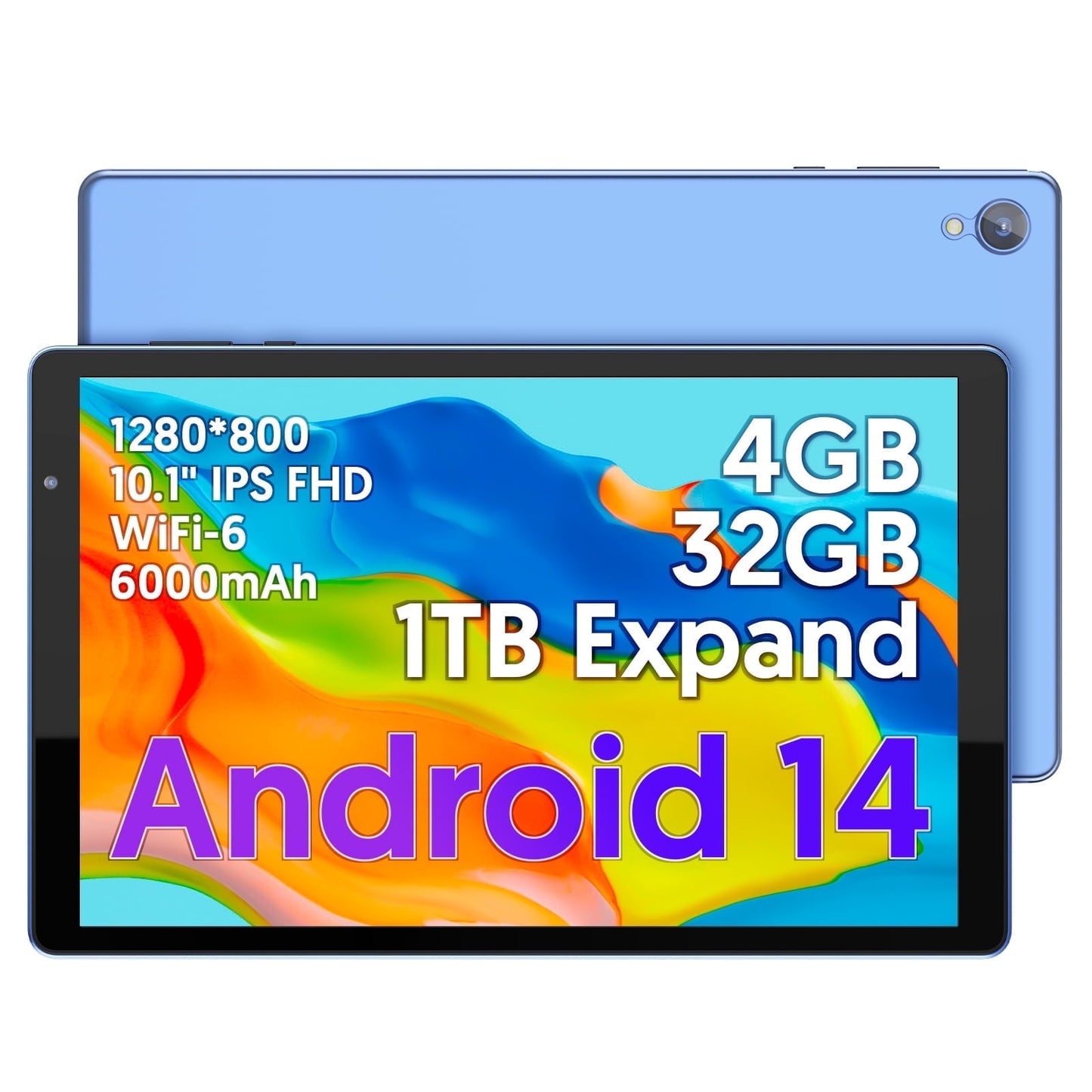 FITIFUN Android 14 Tablet 10 inch Tablets, 4GB RAM 32GB ROM 1TB Expand