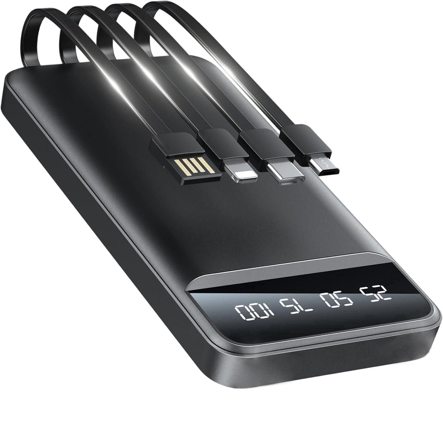 20000mAh Power Bank Portable Fast Charger with 4 Cables, Compatible wi