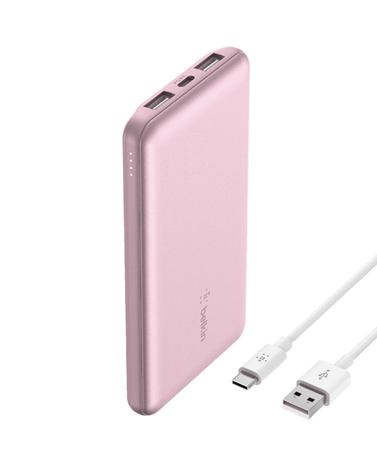 Belkin Portable Charger, USB-C Power Bank 10,000mAh w/ 1xUSB-C and 2xU