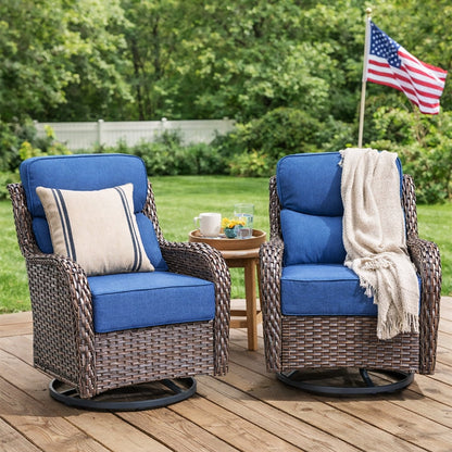 Bellefurn Outdoor Swivel Rocker Patio Chairs with Side Table,Patio Swi