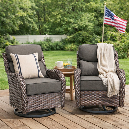 Bellefurn Outdoor Swivel Rocker Patio Chairs with Side Table,Patio Swi