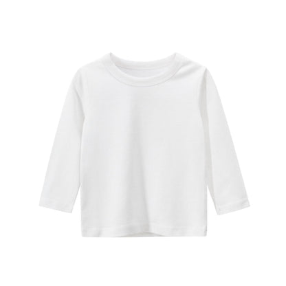 Boys Long Sleeve Shirts Solid Basic Tee Soft Cotton Kids Clothes Boys